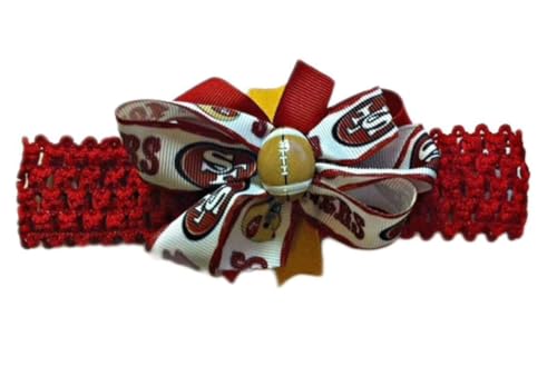 Handmade 49ers Baby Girl Bow Headband for Newborn to Adult