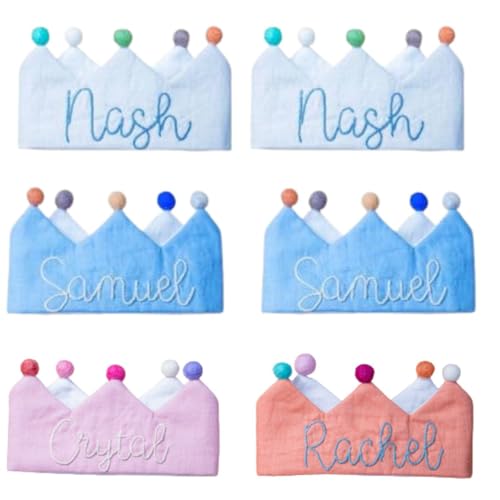 Salmon Orange Personalized Birthday Crown for Toddlers