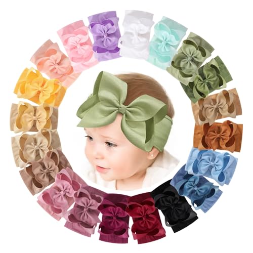 Doboi 20PCS Baby Bows Headbands with Ribbon Bow