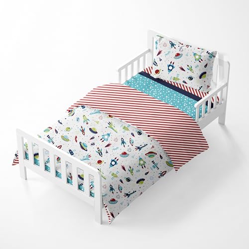 Bacati Space Multicolor Toddler Bedding Set 4 pc