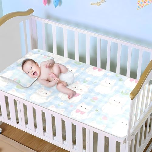 Cute Cartoon Cooling Baby Crib Mattress Protector 28x52