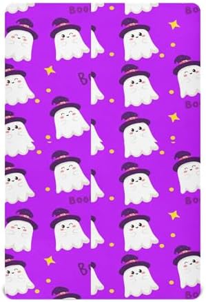 Qilmy Halloween Ghosts Fitted Crib Sheet for Kids Soft and Breathable