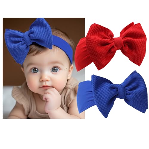 Baby Girl Bows Wide Headband Newborn Hairband Gift Red Blue