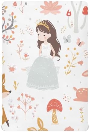 Wajiw Cute Princesses Crib Sheets for Girls and Boys
