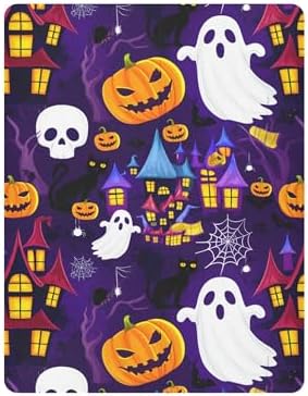 Qilmy Halloween Ghosts Fitted Crib Sheet for Baby Bed