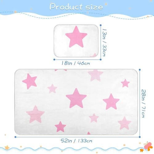 Pink Star Cooling Baby Mattress Pad Waterproof 28x52