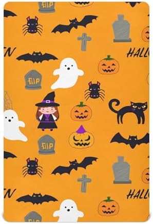 Qilmy Halloween Bats Fitted Crib Sheet for Baby