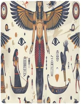 Wajiw Egyptian Figures Crib Sheets Soft Breathable Fitted 28x52In