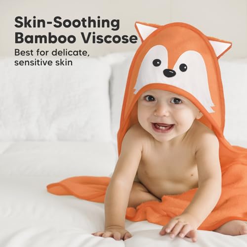 KeaBabies Hooded Baby Towel - Bamboo Viscose 35x35