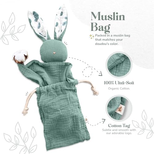Mikito Organic Cotton Baby Muslin Lovey Bunny
