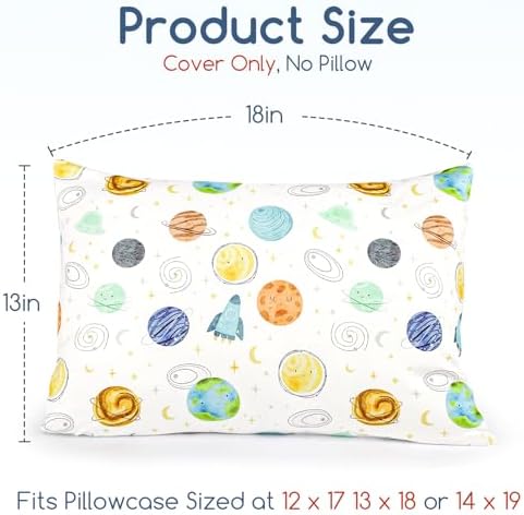 ManFaiSky 2 Pack Toddler Pillowcases with Planet Patterns