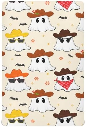 Qilmy Halloween Ghosts Fitted Crib Sheet Soft Breathable