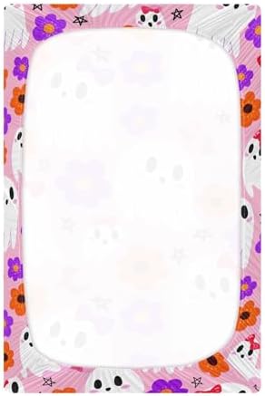 Qilmy Halloween Ghosts Fitted Crib Sheet for Kids 28 x 52 in