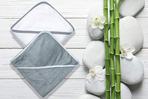 2 Pack Bamboo Queen Baby Hooded Towels - Ultra Soft for Newborn