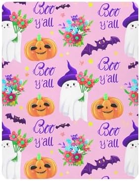 Qilmy Halloween Ghosts Crib Sheet for Baby Soft Breathable Fitted Sheet