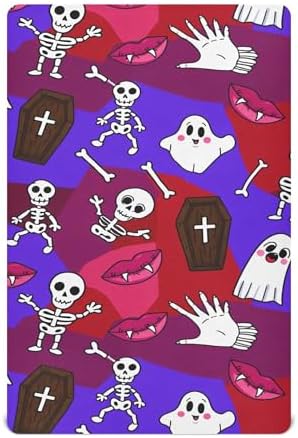 Qilmy Halloween Ghosts Crib Sheet Soft and Breathable for Baby
