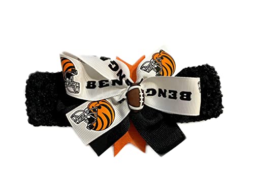 Handmade Bengals Baby Girl Bow Headband for Newborn to Adult