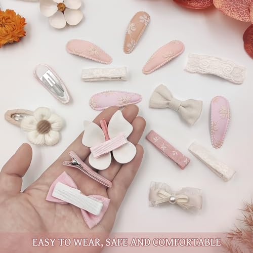 16Pcs Pink Butterfly Flower Hair Clips for Girls