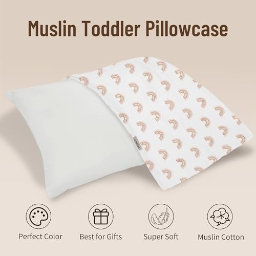 Wimist Toddler Pillowcases 2 Pack 14x20in Muslin