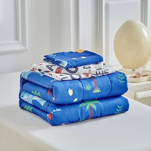 UOZZI Dinosaur Toddler Bedding Set Navy 4P