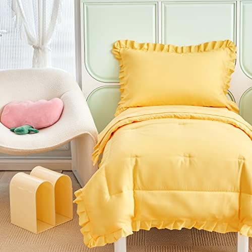 UOZZI BEDDING 4-Piece Yellow Toddler Bedding Set