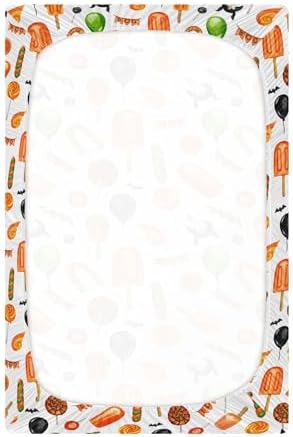Qilmy Halloween Fitted Crib Sheet for Baby Soft Breathable 28x52in