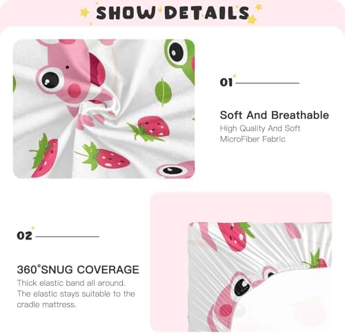 Wajiw Frogs Crib Sheets Soft Breathable Fitted Sheets