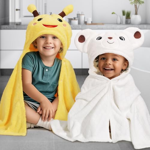 WODHOY Hooded Baby Towels 0-5 Years 2 Pcs Set