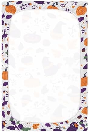 Qilmy Halloween Pumpkins Crib Sheet for Baby
