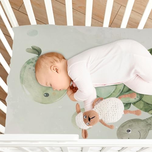 Wajiw Turtle Crib Sheets for Soft and Breathable Sleep