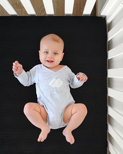 Pro Goleem Muslin Crib Sheets - Soft Breathable Neutral Cotton
