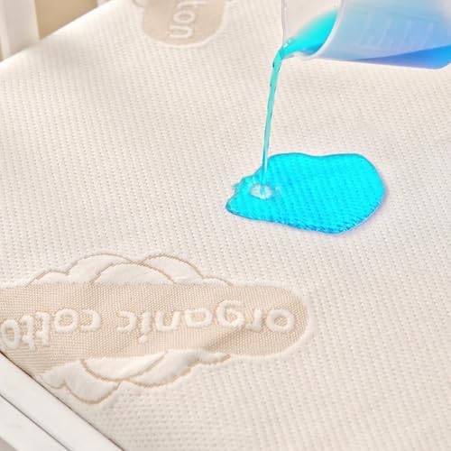 Deluxe Organic Waterproof Crib Mattress Pad for Baby and Toddler Beds