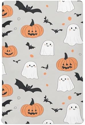 Qilmy Cute Ghosts Fitted Crib Sheet for Baby