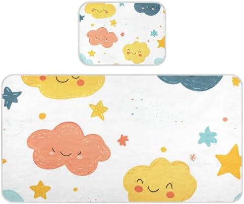 Cooling Cute Clouds Stars Mattress Pad 28x52