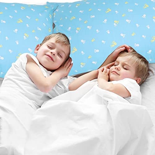USfivefam 100 Cotton Toddler Pillowcases 2 Pack Blue Pawprints