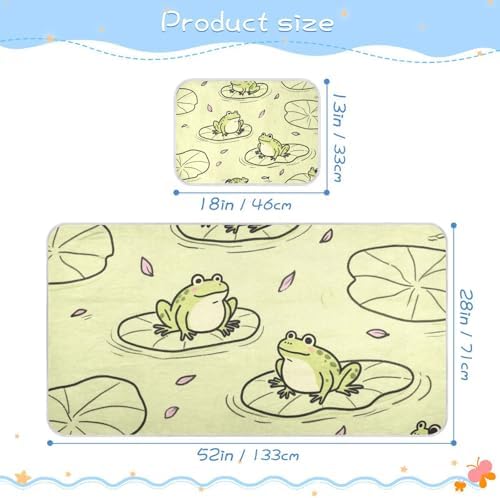 Green Pond Frog Cooling Baby Mattress Pad 28x52 Reusable