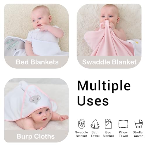 Viviland 6-Pack Hooded Baby Towels Set with Washcloths 1