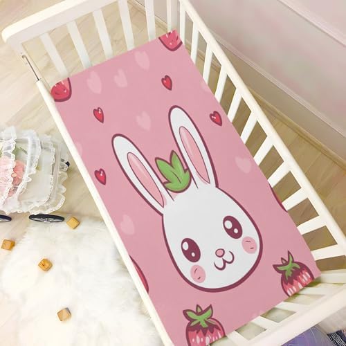 Wajiw Bunny Crib Sheets Soft Breathable Fitted