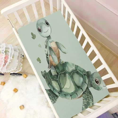 Wajiw Turtle Crib Sheets for Soft and Breathable Sleep 1