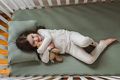 Pobibaby 2 Pack Toddler Pillowcase - Ultra Soft Jersey Knit Sage Green