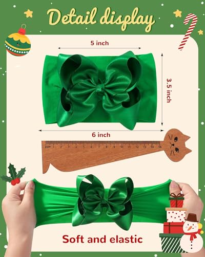 3PCS Baby Bows Christmas Headbands for Baby Girls