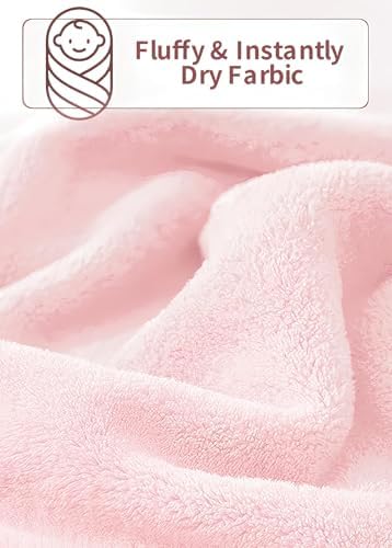 Hooded Baby Towel with Pink Kitten Design