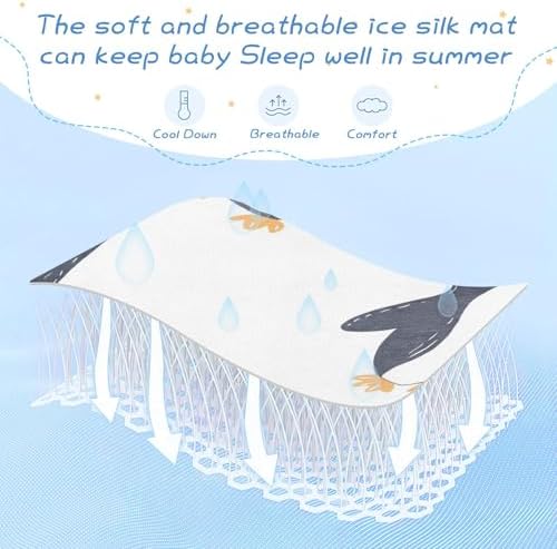 Cooling Baby Mattress Pad Waterproof Reusable 28x52 for Baby Toddler