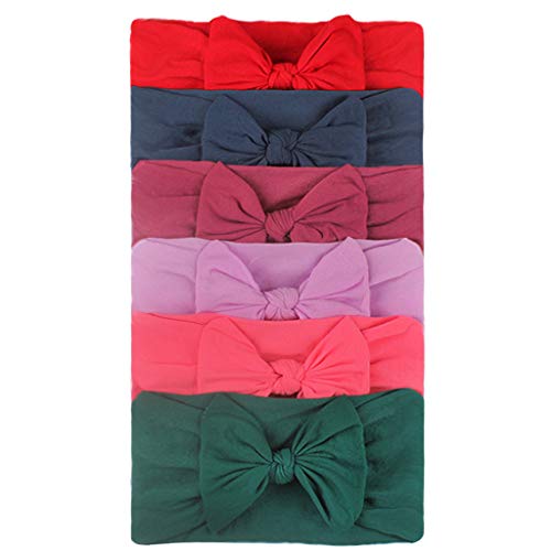 AnFeng Baby Girls Stretchy Bow Headbands 6PCS