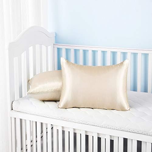 Silky Satin Toddler Pillowcases Set of 2 13x18 Champagne 1