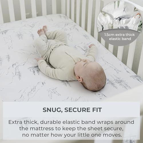Pobibaby 2 Pack Baby Boy Crib Sheets - Woodland Design