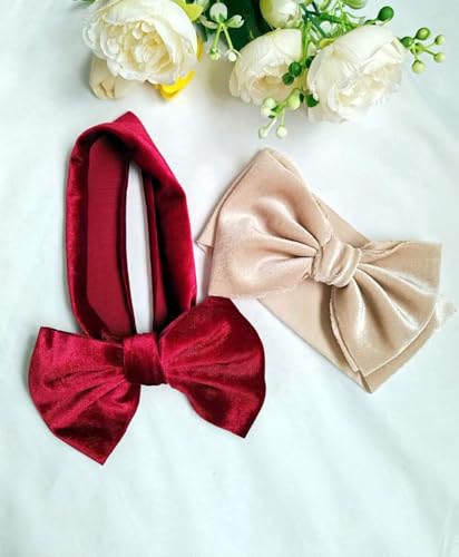 Hjiaruiky 3PCS Baby Girl Velvet Bows Headbands