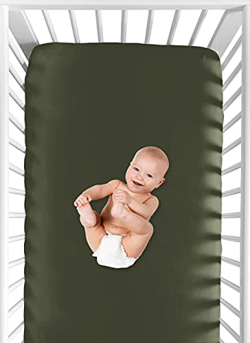 Sweet Jojo Designs Solid Dark Green Crib Sheet Set 1