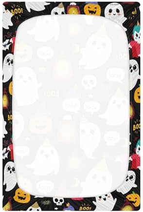 Qilmy Halloween Ghosts Crib Sheet Soft Breathable for Babies