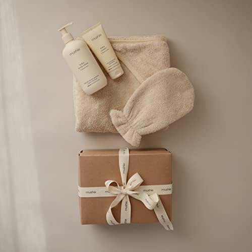 Mushie Baby Hooded Towel Organic Cotton Pearl 1